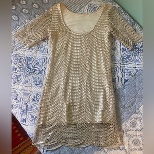 Sequin sleeved dress